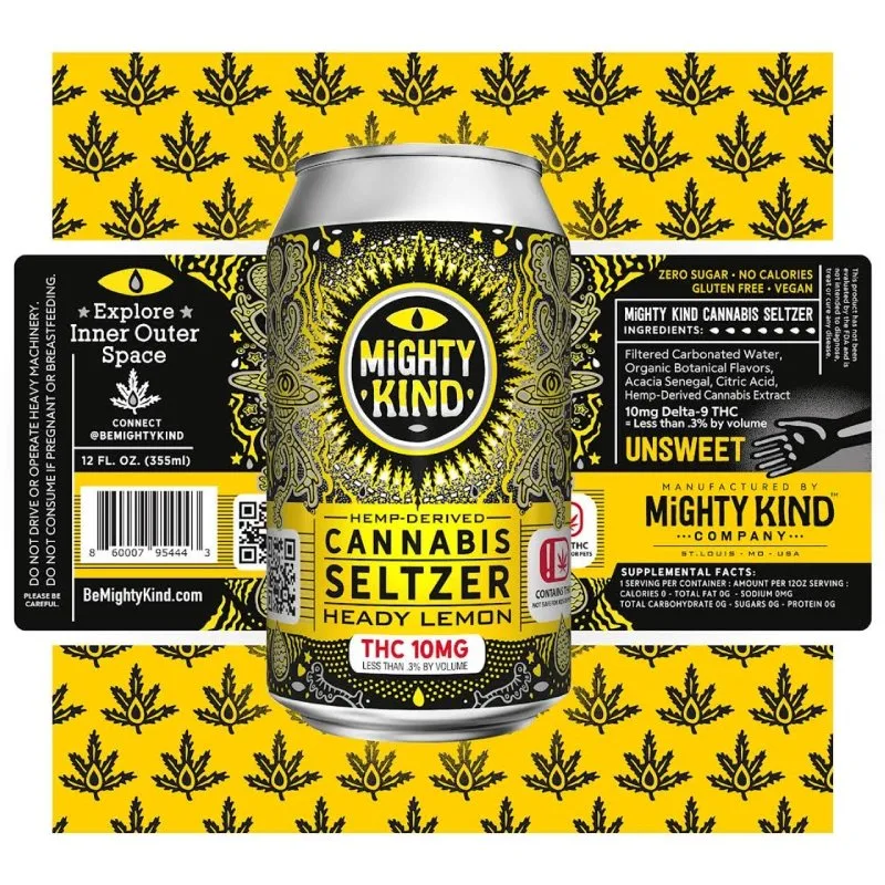 Mighty Kind Heady Lemon THC 10MG Seltzer