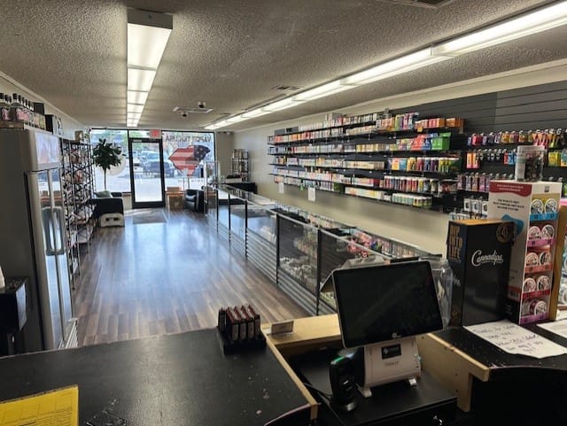 clean and organized vape shop